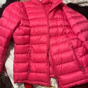 Vibrant Pink Packable Puffer Jacket